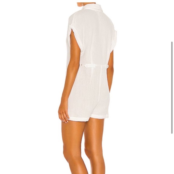 L*Space White Short-Sleeve Swim Cover-Up Mika Large - Picture 3 of 12